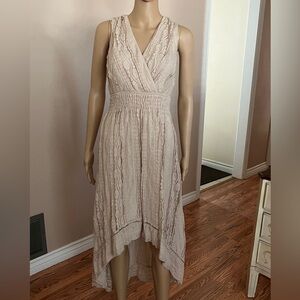 Dress Barn Beige Lace High-Low Dress Size – 14